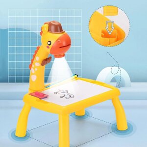 Дитячий стіл проектор для малювання з підсвічуванням Projector Painting. Колір жовтий