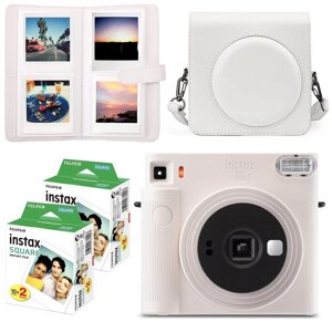 Подарунковий набір камера Fujifilm Instax Square SQ1, Фотопапір 40 шт, Чохол, Фотоальбом 80 фото Білий