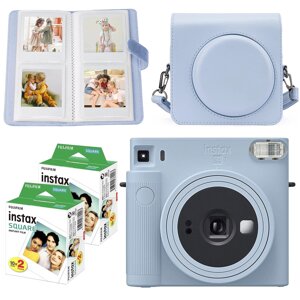 Подарунковий набір камера Fujifilm Instax Square SQ1, Фотопапір 40 шт, Чохол, Фотоальбом 80 фото Блакитний