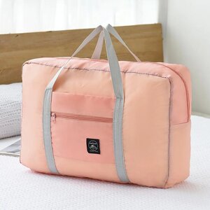 Дорожня сумка складана 48х32х16см, XL-676, Рожевий / Сумка для подорожей / Сумка ручна поклажа