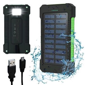 Повербанк 20000 mah, на сонячній батареї, з ліхтариком, KL110 / УМБ Power Bank / Зовнішній акумулятор