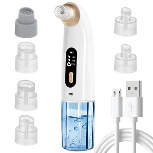 Вакуумний апарат для очищення обличчя,6 насадок, USB, XL-1111 / Очищувач пор обличчя / Очищувач чорних крапок