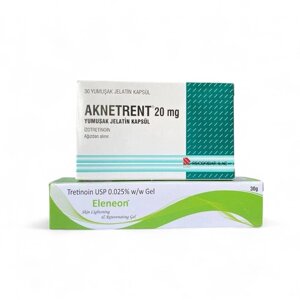 Засіб для догляду за шкірою: Aknetrent і Eleneon