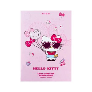 Кольоровий картон А4 двосторонній Hello Kitty 10 аркушів (HK24-255)