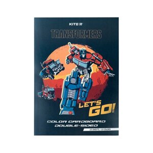 Кольоровий картон А4 двосторонній Transformers 10 аркушів (TF24-255)