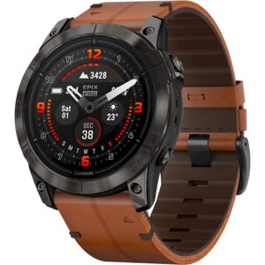 Смарт-годинник Epix Pro (Gen 2) Sapphire 51mm Carbon Gray DLC Titanium Leather Band (010-02804-30) UA