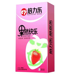 Презервативи з фруктовим смаком та ароматом Beilile Strawberry (Полуниця) 10 шт.