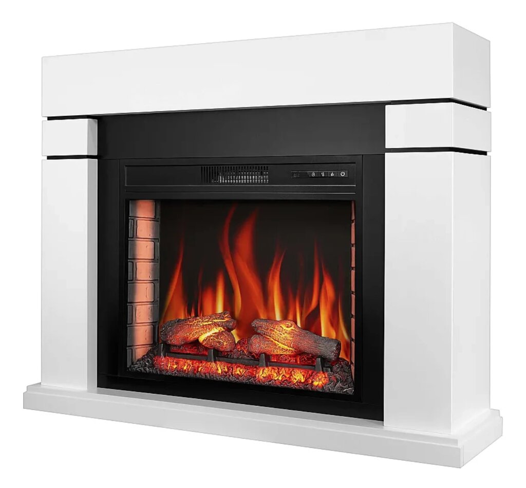 Камінокомплект ArtiFlame Lindos AF28S білий з обігрівом від компанії Магазин камінів і печей - фото 1