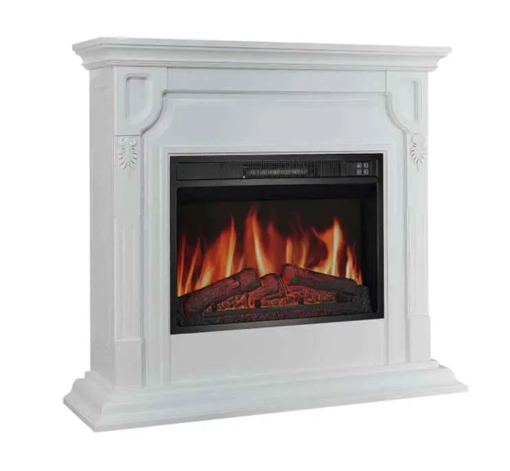 Камінокомплект універсальний 2в1 ArtiFlame Toronto AF23S білий з обігрівом і звуком горіння вогню від компанії Магазин камінів і печей - фото 1