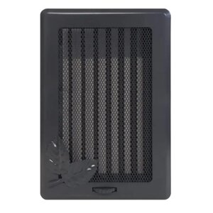 Вентиляційна решітка Darco Рж3 light з листком, 245х175 мм, графіт