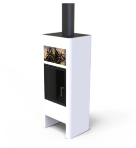 Дров'яна піч Unico LUNA STEEL, white