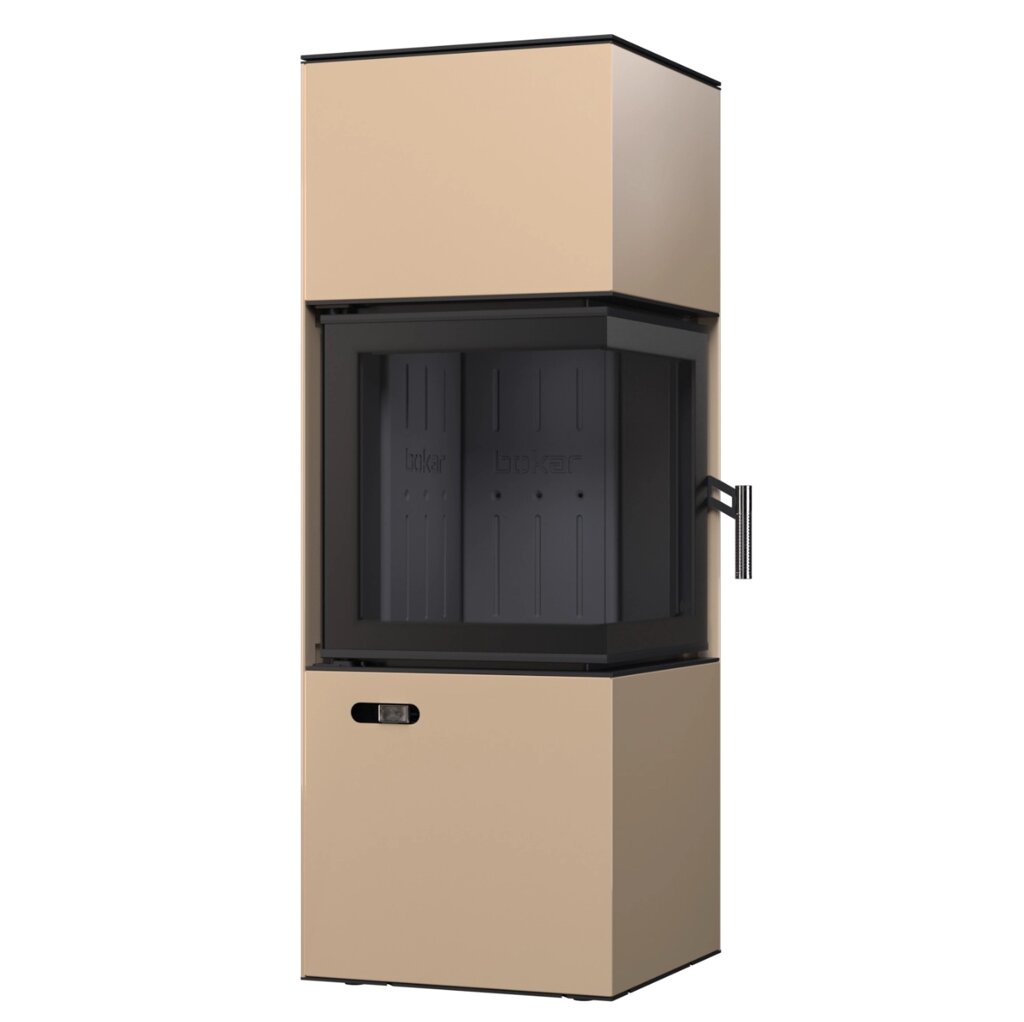 Піч-камін BOKAR Forum 9кВт чорне футерування від компанії Магазин камінів і печей - фото 1