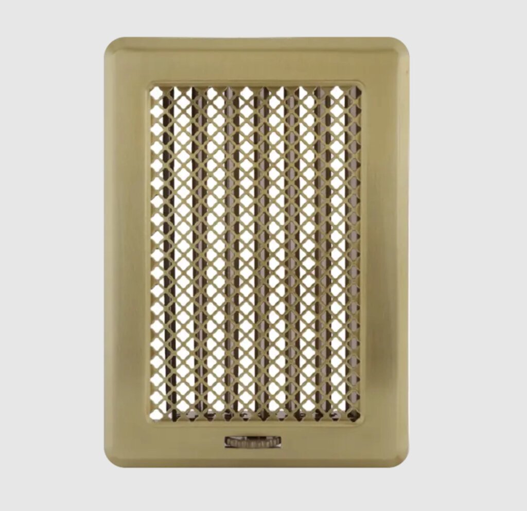 Вентиляційна решітка Darco Рж1, 195х135 мм, лак. латунь від компанії Магазин камінів і печей - фото 1