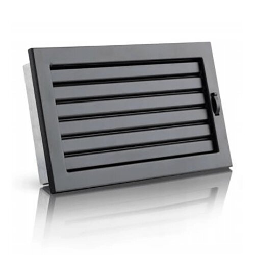 Вентиляційна решітка Ventlab KRVZ 240х170 мм, з регульованими жалюзі, чорна від компанії Магазин камінів і печей - фото 1