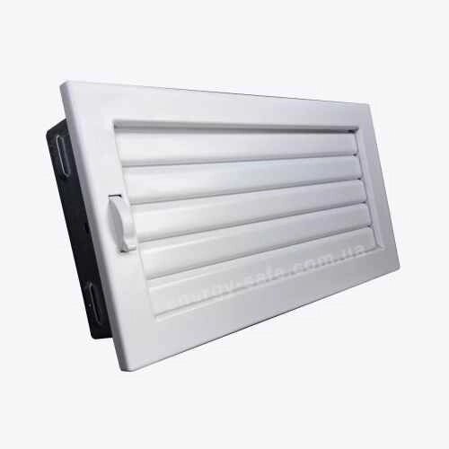 Вентиляційна решітка Ventlab KRVZ 450х220 мм, з регульованими жалюзі, біла від компанії Магазин камінів і печей - фото 1