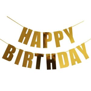 Happy birthday золото лакові букви з картону