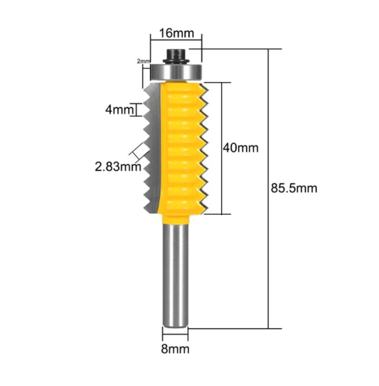 Фреза для зрощування деревини по ширині по дереву (мікрошип) D8-d20-l40 від компанії SOLID TOOLS - фото 1