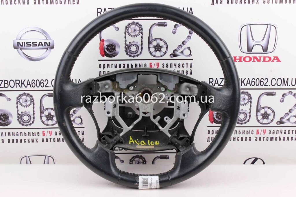 Чорне шкіряне рульове колесо Toyota Avalon (GSX30) 2005-2011 4510007224b2 (23407) від компанії Автозапчастини б/в для японських автомобілів - вибирайте Razborka6062 - фото 1