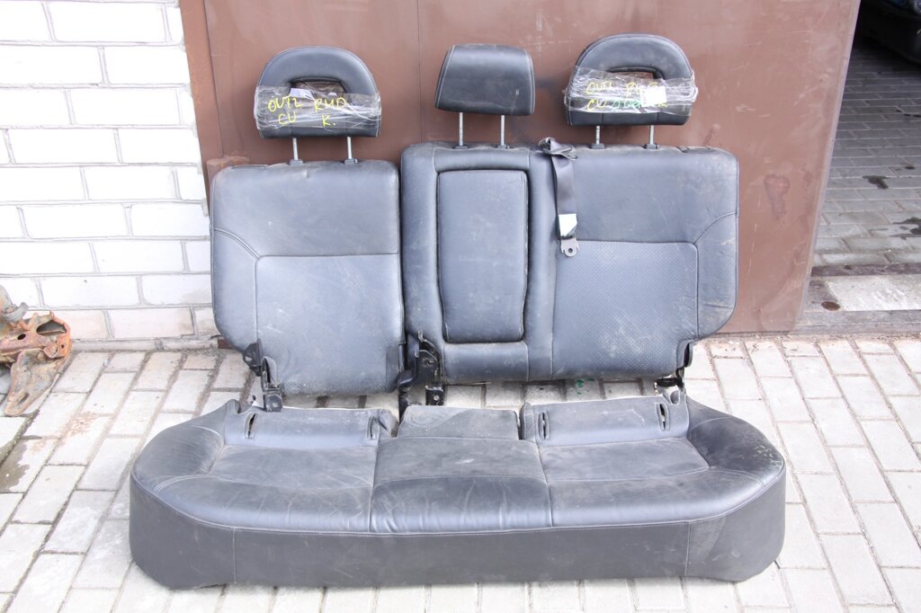 Сидіння Задні повні шкіряні чорні Mitsubishi Outlander (Cu) 2003-2008 (60254) від компанії Автозапчастини б/в для японських автомобілів - вибирайте Razborka6062 - фото 1