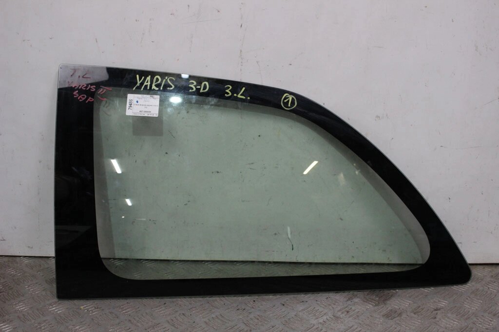 Скло в кузов заднє ліве 3-D Toyota Yaris 2005-2011 627120D020 (79486) від компанії Автозапчастини б/в для японських автомобілів - вибирайте Razborka6062 - фото 1