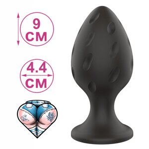 Анальна пробка середня силіконова пробка для ануса чорного кольору Silicone Anal Plug L