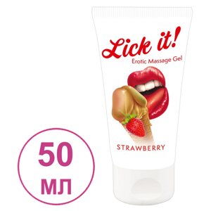 Еротичний Масажний Гель 'Lick It!зі Смаком Полуниці, 50 мл