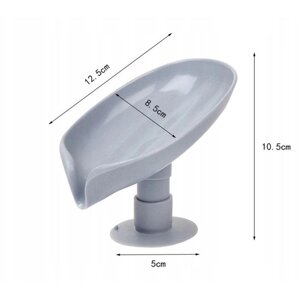 Мильниця для ванної у формі листа зі зливом води у формі пелюстки сірого кольору