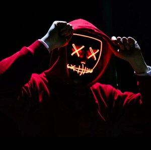 Світна неонова маска, судна ніч, маска на хелловін, новий рік