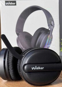 Ігрові Bluetooth навушники WALKER WBT-83 Black з мікрофоном.