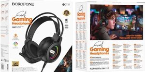 Повнорозмірні ігрові навушники з мікрофоном BOROFONE BO111 USB+3.5mm.