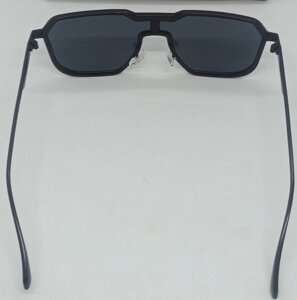 Брендові стильні чоловічі окуляри чорні в чорній метал оправі.