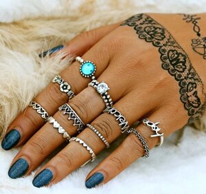 10 шт. кілець прикраса на жіночу ручку. Нові, чудовий подарунок!