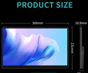 Монітор Портативний Сенсорний (4К 3840*2160р) sRGB 100% IPS 15.6".