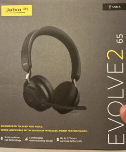 Гарнітура навушники JABRA Evolve2 65 MS USB-A Stereo Black.