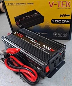 Инвертор 1000W Преобразователь напряжения 12V в 220V Інвертор з USB.