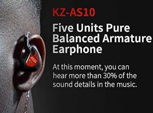 KZ AS10 5BA Збалансовані навушники-вкладиші з арматурою без мікрофона.