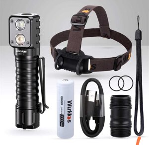 Комплект налобний ліхтар. Wirkkos HD15, з акумулятором 18650 2000 lm.
