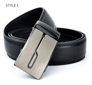 Чоловічий Ремінь Шкіряний з Автоматичною пряжкою Пояс Чорний 115 см