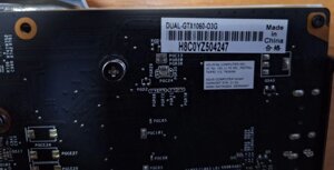 Відеокарта: ASUS GTX 1060 dual 3gb.