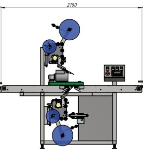 Етикетувальний автомат LS-209 для нанесення самоклеючої етикетки на верхню та нижню сторони продукту