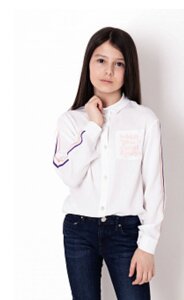 Біла шкільна блуза сорочка Мевіс на дівчинку 116-140