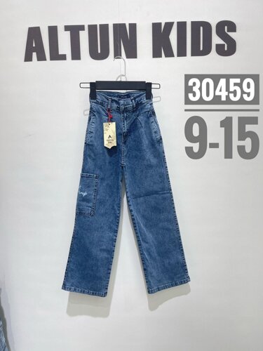 Дитячі широкі голубі джинси палаццо карго 134-170