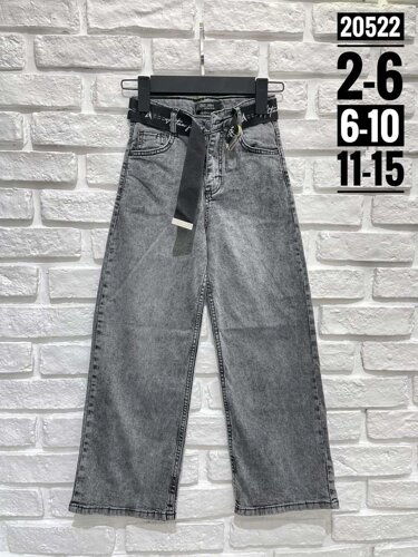 Дитячі широкі сірі джинси палаццо 164-170