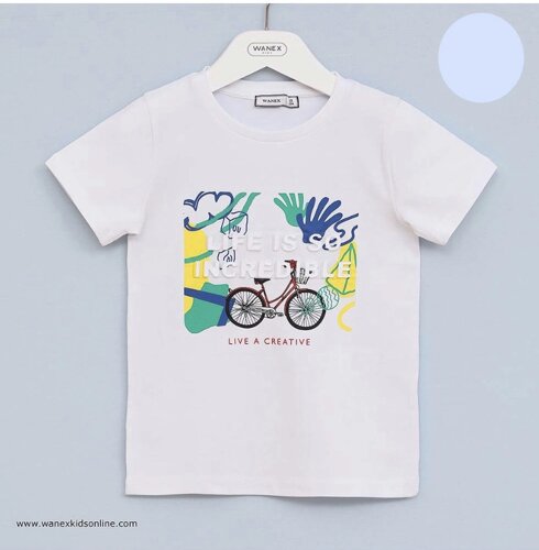Біла дитяча футболка для хлопчика Wanex Ванекс 104-134 розм