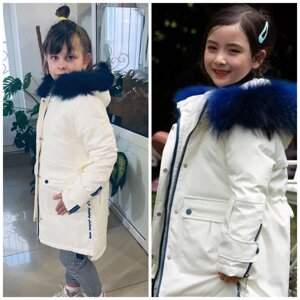 Зимове дитяче пальто пуховик 120. 160. на дівчинку