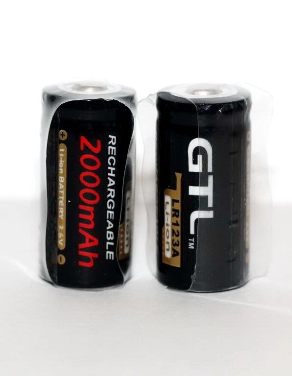 Акумулятор CR123A, CR123, LR123A, 16340 GTL 2000 mAh (ціна за 1 штуку) від компанії Інтернет-магазин "Бленда-Шоп" - фото 1