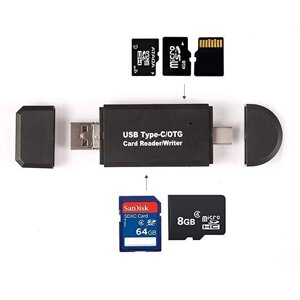 Кардрідер (card reader / writer) USB 2.0 OTG / Type-C / MicroSD / MicroUSB / SD - 5 в 1