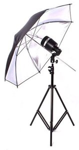 Комплект SY8000KIT-S: студійний фотоспалах (патронний) Godox - SY8000 + стійка 2.8 м. парасолька на відображення