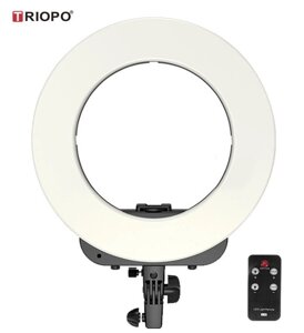 Кільцевій LED освітлювач TRIOPO (14 ") з димером і дистанційним пультом - для портретної, б'юті і Селфі зйомки