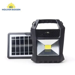 HB -8073 Портативна сонячна станція для зарядки гаджетів - Банк живлення, ліхтарик, прожектор, 3 світильники, MP3, FM